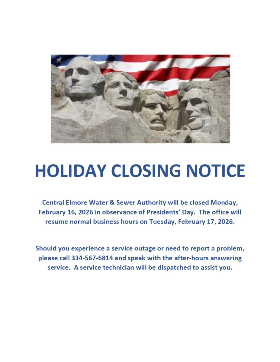 Presidents' Day Closing Notice Mount Rushmore with American Flag in background