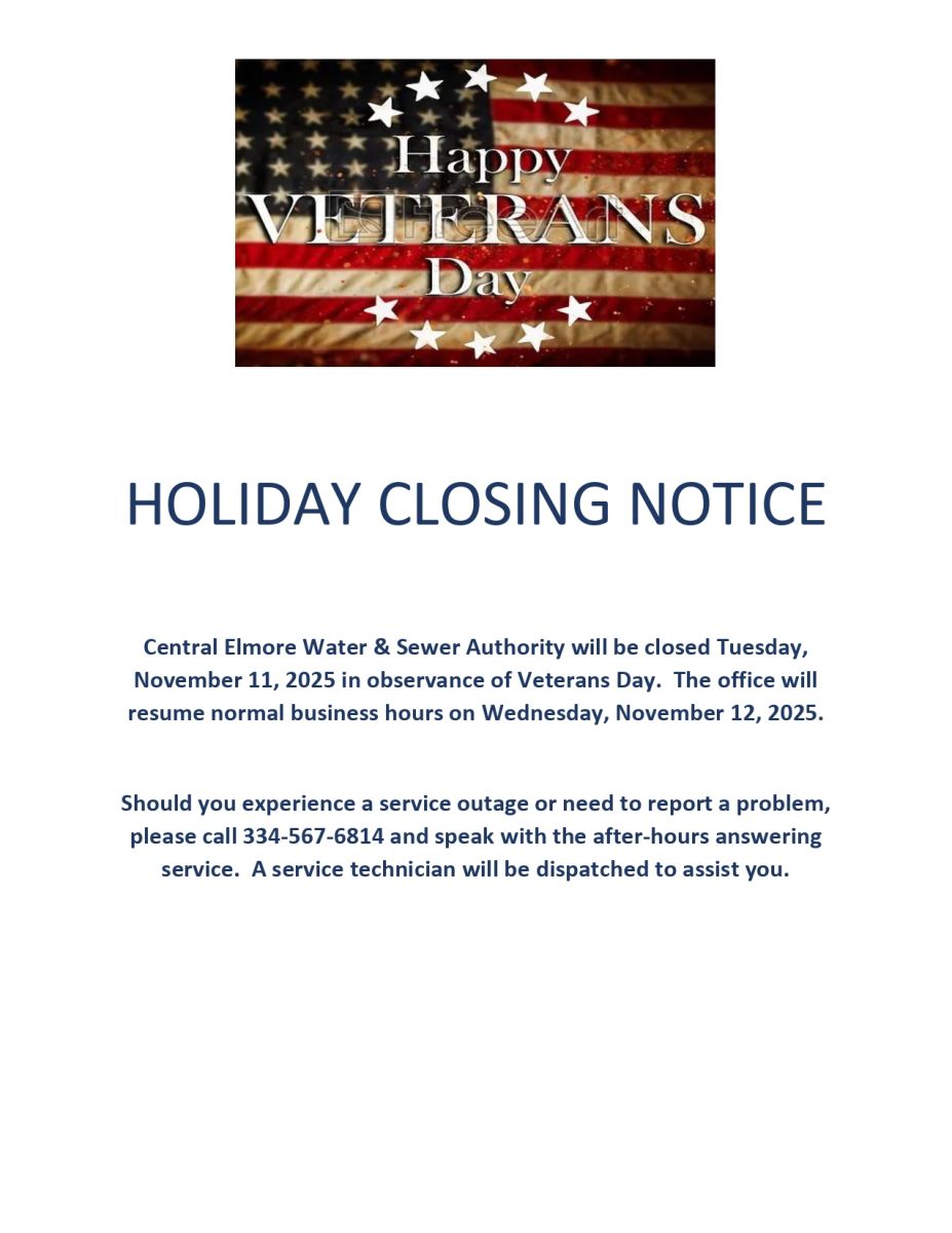 Veterans Day Closing Notice - American Flag